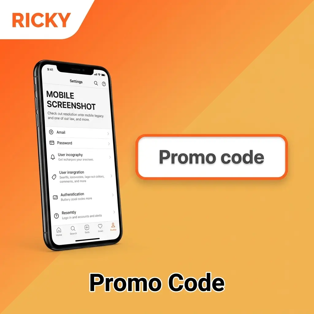 Ricky Casino promo code entry screen